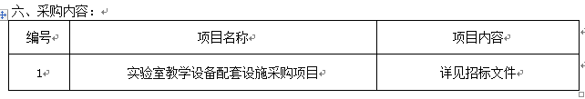 澳门开彩结果记录查询实验室教学设备配套设施采购项目招标公告